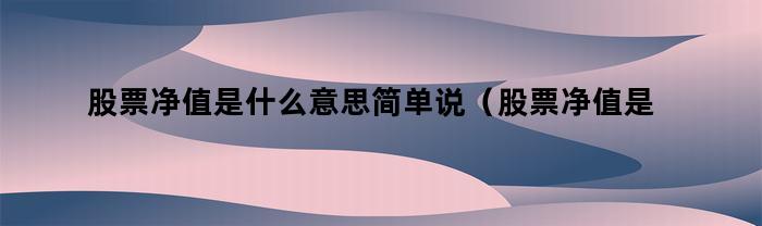 股票净值是什么意思简单说(股票净值是什么意思高好还是低好)