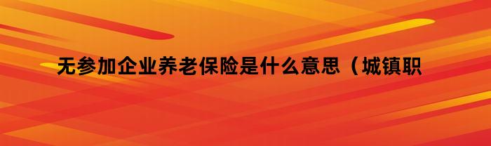 无参加企业养老保险是什么意思(城镇职工企业养老保险是什么意思)