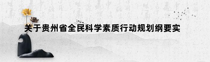 关于贵州省全民科学素质行动规划纲要实施方案简述(贵州省全民科学素质行动规划纲要实施方案)
