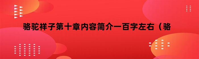 骆驼祥子第十章内容简介一百字左右(骆驼祥子章节简介50字)