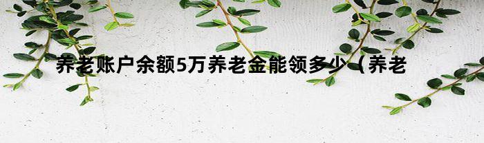 养老账户余额5万，如何计算能领取多少养老金？