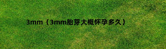 3mm（3mm胎芽大概怀孕多久）