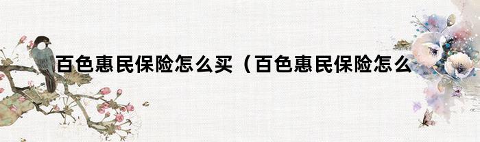 百色惠民保险，如何购买更划算？