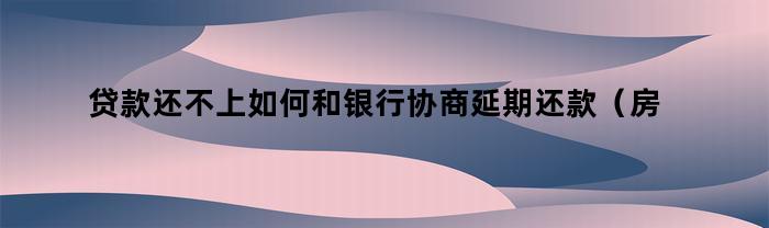 贷款还不上如何和银行协商延期还款（房贷可以协商延期还款吗）