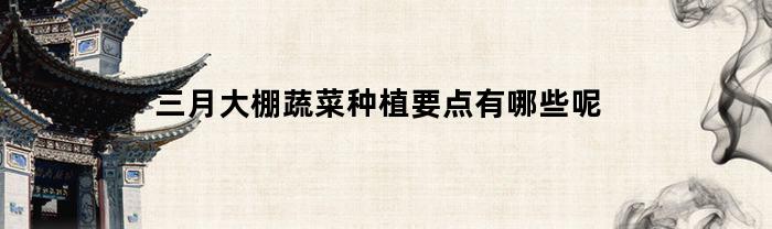 三月大棚蔬菜种植要点有哪些呢
