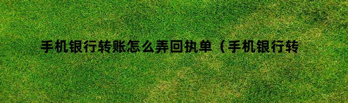 手机银行转账怎么弄回执单（手机银行转账怎么弄电子发票）