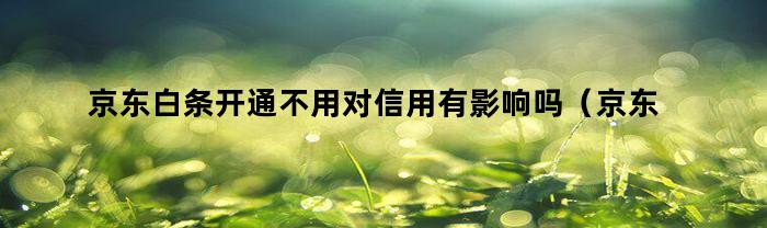 京东白条开通不用对信用有影响吗（京东白条开通不用对信用有影响吗安全吗）