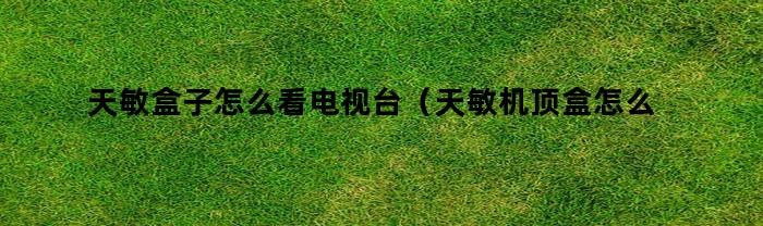 天敏盒子怎么看电视台（天敏机顶盒怎么看电视直播）
