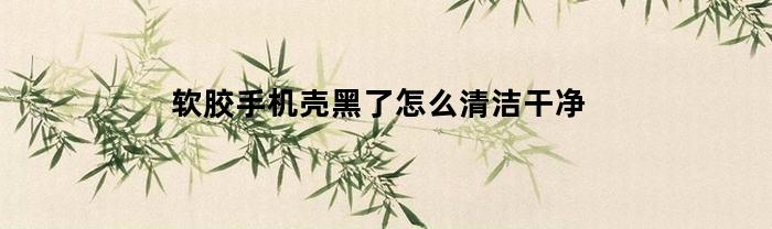 软胶手机壳黑了怎么清洁干净