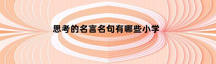 思考的名言名句有哪些小学