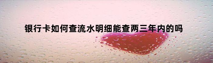 银行卡如何查流水明细能查两三年内的吗（银行卡如何查流水明细如何）