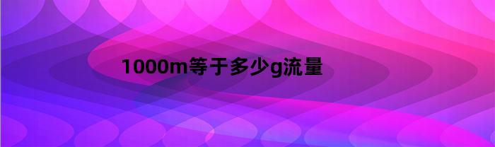 1000m等于多少g流量