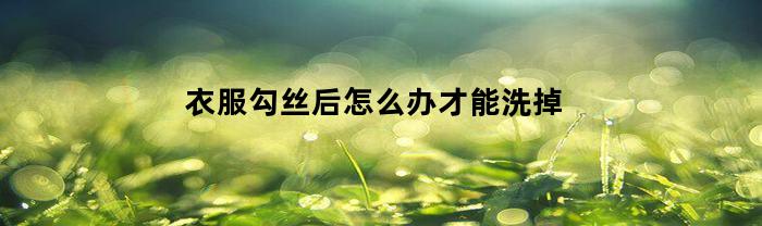 衣服勾丝后怎么办才能洗掉