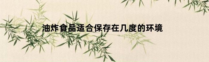 油炸食品适合保存在几度的环境