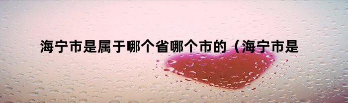 海宁市是属于哪个省哪个市的（海宁市是属于哪个省哪个市）