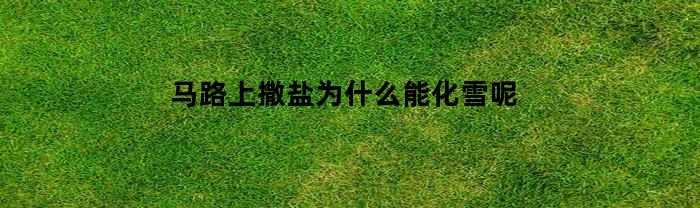 马路上撒盐为什么能化雪呢