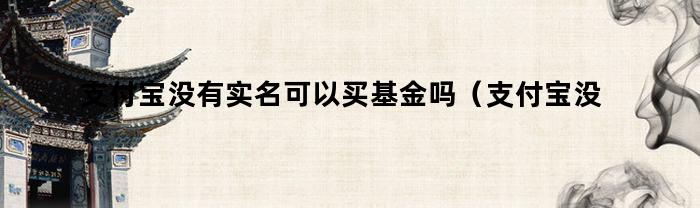 支付宝没有实名可以买基金吗（支付宝没有实名可以买基金吗安全吗）