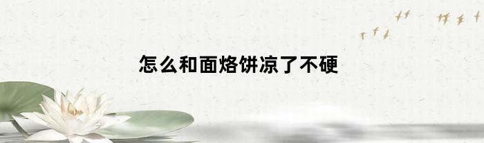 怎么和面烙饼凉了不硬