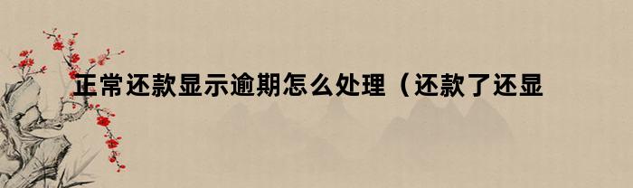 正常还款显示逾期怎么处理（还款了还显示逾期怎么办）