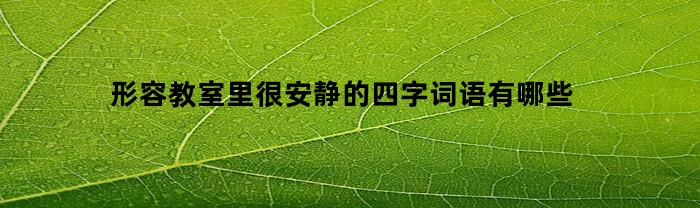 形容教室里很安静的四字词语有哪些