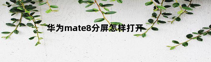 华为mate8分屏怎样打开