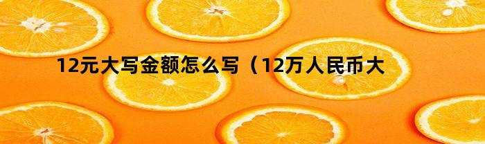 12元大写金额怎么写（12万人民币大写怎么写）