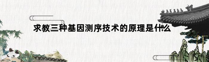 求教三种基因测序技术的原理是什么