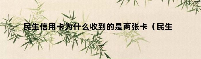 民生信用卡为什么收到的是两张卡（民生信用卡为什么收到的是两张卡的钱）