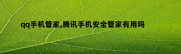 qq手机管家,腾讯手机安全管家有用吗（请问腾讯手机管家安全吗）