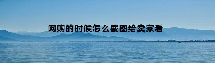 网购的时候怎么截图给卖家看