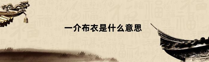 一介布衣是什么意思