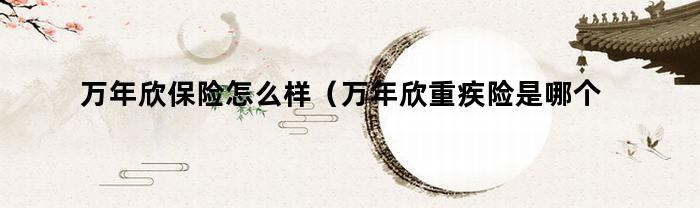 万年欣保险怎么样（万年欣重疾险是哪个公司的产品）