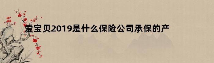 爱宝贝2019是什么保险公司承保的产品（爱宝贝2019是什么保险公司承保的）