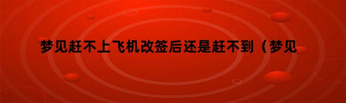 梦见赶不上飞机改签后还是赶不到（梦见没赶上飞机改签了）