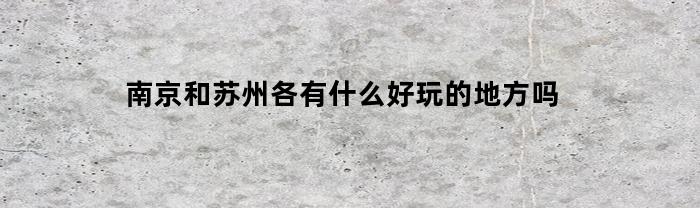 南京和苏州各有什么好玩的地方吗