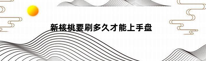 新核桃要刷多久才能上手盘