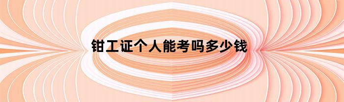 钳工证个人能考吗多少钱