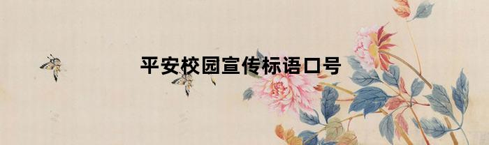 平安校园宣传标语口号