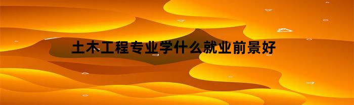 土木工程专业学什么就业前景好