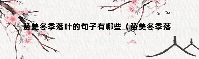 赞美冬季落叶的句子有哪些（赞美冬季落叶的句子简短）