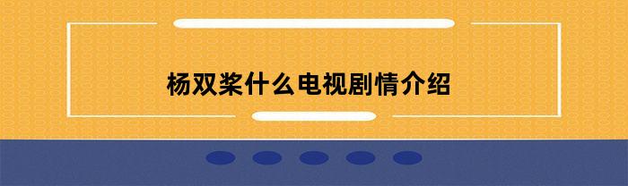 杨双桨什么电视剧情介绍