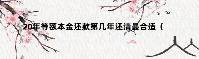 20年等额本金还款第几年还清最合适（等额本金还款第几年还清最合适）