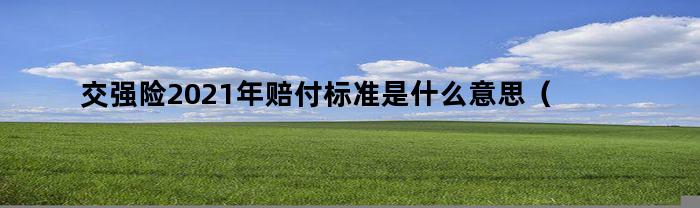 交强险2021年赔付标准是什么意思（交强险2021年赔付标准是什么呢）