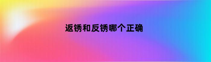 返锈和反锈哪个正确