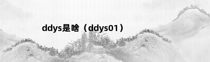 ddys是啥（ddys01）