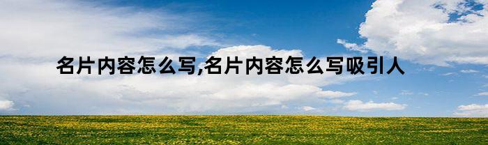 名片内容怎么写,名片内容怎么写吸引人（名片内容怎么写,名片内容怎么写吸引人的话）