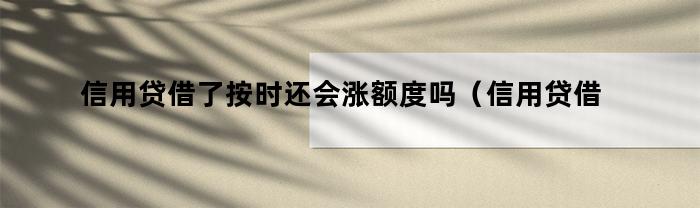 信用贷借了按时还会涨额度吗（信用贷借了按时还会涨额度吗知乎）