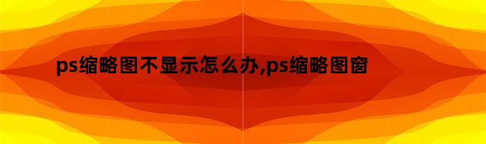 如何解决PS中缩略图不显示或缩略图窗口消失的问题？