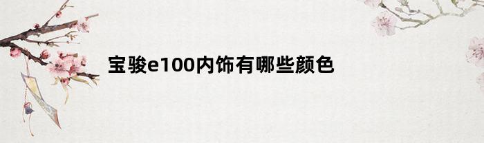 宝骏e100内饰有哪些颜色