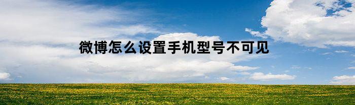 微博怎么设置手机型号不可见